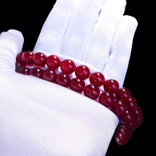 画像5: 【天然石】レッドアゲート(赤メノウ) ブレスレット用 ビーズ 一連 10mm【約38粒入り】瑪瑙 手芸 ハンドメイド アクセサリー パーツ きらきらぷんぷん丸 NS-001 (5)