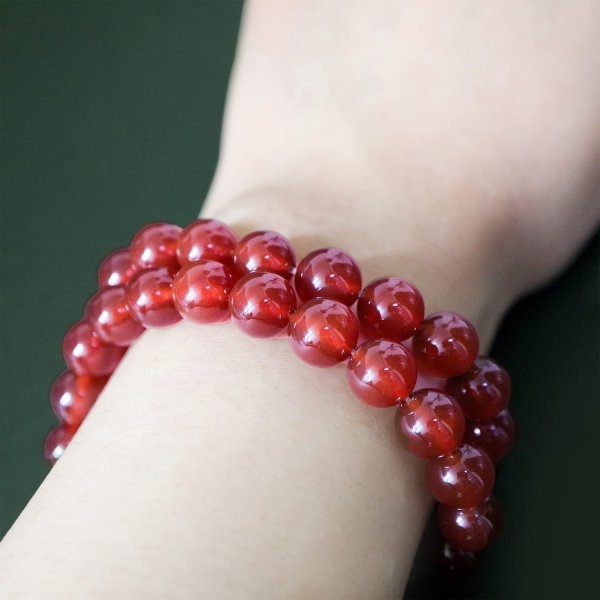 画像6: 【天然石】レッドアゲート(赤メノウ) ブレスレット用 ビーズ 一連 10mm【約38粒入り】瑪瑙 手芸 ハンドメイド アクセサリー パーツ きらきらぷんぷん丸 NS-001 (6)