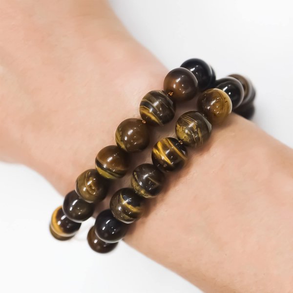 画像6: 【天然石】イエロータイガーアイ ブレスレット用 ビーズ 一連 10mm【約38粒入り】パワーストーン 手芸 ハンドメイド アクセサリー パーツ きらきらぷんぷん丸 NS-010 (6)