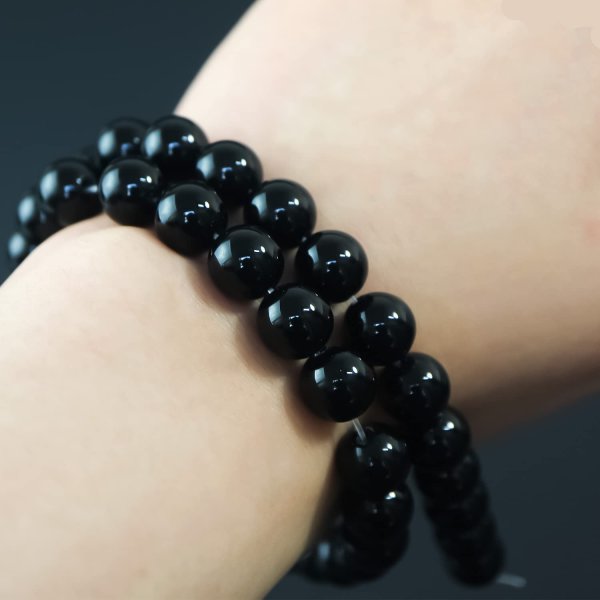 画像6: 【天然石】オニキス(黒めのう) ブレスレット用 ビーズ 一連 10mm【約38粒入り】パワーストーン 手芸 ハンドメイド アクセサリー パーツ きらきらぷんぷん丸 NS-014 (6)