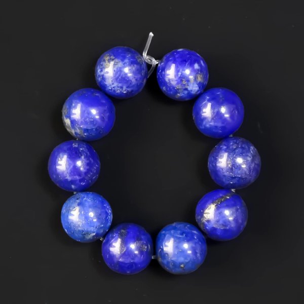 画像6: 【天然石】ラピスラズリ ブレスレット用 ビーズ 10mm10粒入りきらきらぷんぷん丸 NS-031 (6)