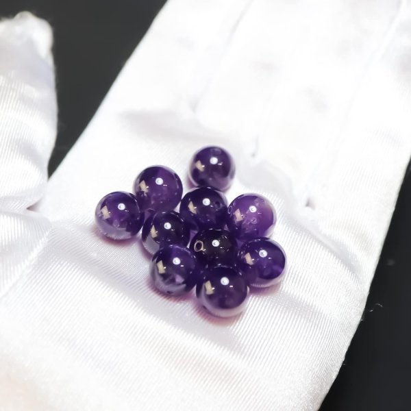 画像5: 【天然石】アメジスト ブレスレット用 ビーズ 10mm10粒入りきらきらぷんぷん丸 NS-033 (5)