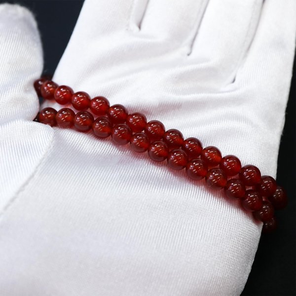 画像5: 【天然石】レッドアゲート（赤メノウ） ブレスレット用 ビーズ 一連 6mm【約61粒入り】瑪瑙 手芸 ハンドメイド アクセサリー パーツ きらきらぷんぷん丸 NS-054 (5)