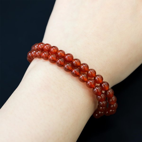 画像6: 【天然石】レッドアゲート（赤メノウ） ブレスレット用 ビーズ 一連 6mm【約61粒入り】瑪瑙 手芸 ハンドメイド アクセサリー パーツ きらきらぷんぷん丸 NS-054 (6)