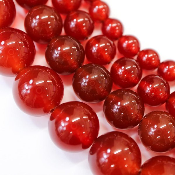 画像7: 【天然石】レッドアゲート（赤メノウ） ブレスレット用 ビーズ 一連 6mm【約61粒入り】瑪瑙 手芸 ハンドメイド アクセサリー パーツ きらきらぷんぷん丸 NS-054 (7)