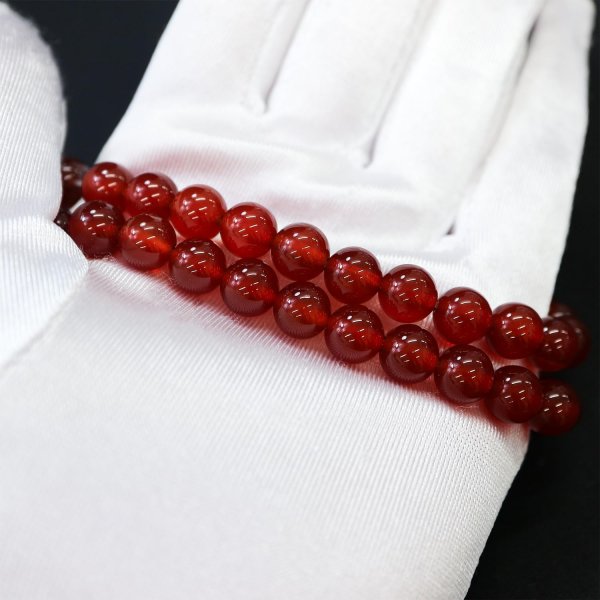 画像5: 【天然石】レッドアゲート(赤メノウ) ブレスレット用 ビーズ 一連 8mm【約47粒入り】瑪瑙 手芸 ハンドメイド アクセサリー パーツ きらきらぷんぷん丸 NS-055 (5)