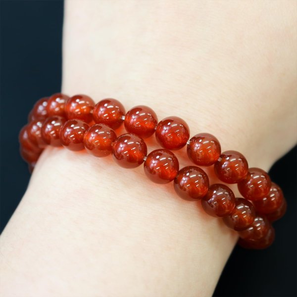 画像6: 【天然石】レッドアゲート(赤メノウ) ブレスレット用 ビーズ 一連 8mm【約47粒入り】瑪瑙 手芸 ハンドメイド アクセサリー パーツ きらきらぷんぷん丸 NS-055 (6)