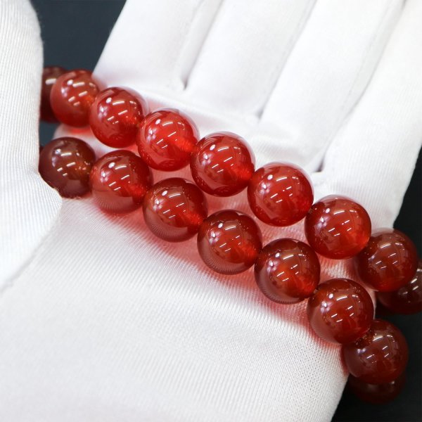 画像5: 【天然石】レッドアゲート（赤メノウ） ブレスレット用 ビーズ 一連 12mm【約32粒入り】瑪瑙 手芸 ハンドメイド アクセサリー パーツ きらきらぷんぷん丸 NS-056 (5)