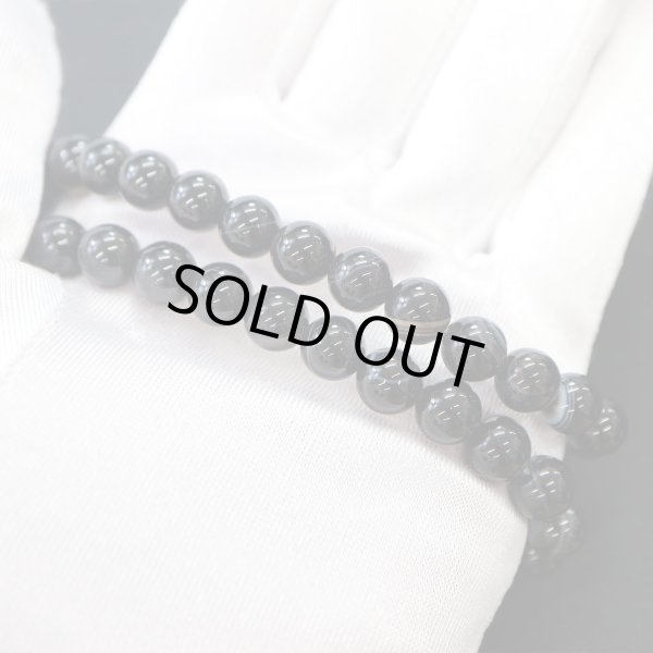 画像5: 【天然石】ブラックオニキス 黒めのう 黒瑪瑙 ビーズ ブレスレット用 一連 8mm【約48粒入り】パワーストーン 手芸 ハンドメイド アクセサリー パーツ きらきらぷんぷん丸 NS-058 (5)