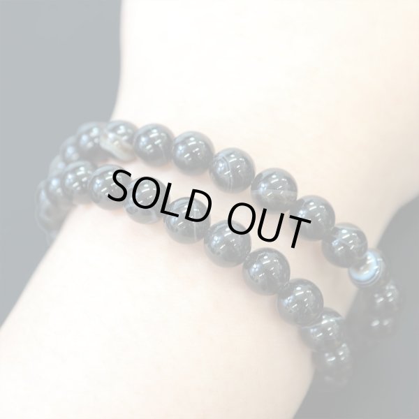 画像6: 【天然石】ブラックオニキス 黒めのう 黒瑪瑙 ビーズ ブレスレット用 一連 8mm【約48粒入り】パワーストーン 手芸 ハンドメイド アクセサリー パーツ きらきらぷんぷん丸 NS-058 (6)