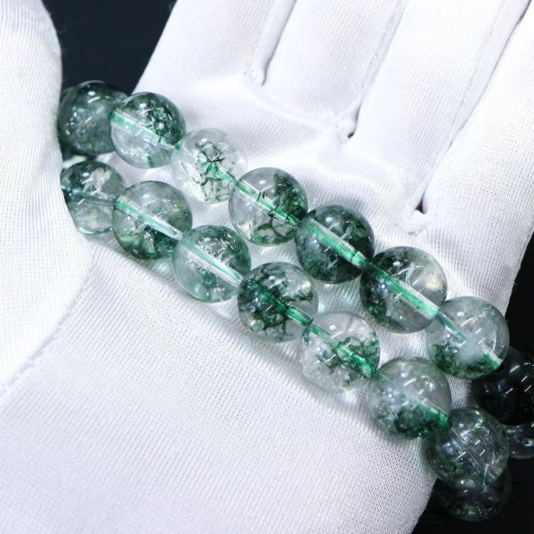 画像5: 【天然石】グリーンファントムクォーツ ビーズ ブレスレット用 一連 12mm【約31粒入り】パワーストーン 手芸 ハンドメイド アクセサリー パーツ きらきらぷんぷん丸 NS-064 (5)