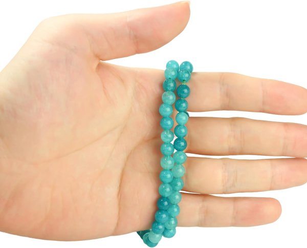 画像4: 【天然石】ブレスレット用 ビーズ 天河石 アマゾナイト 6mm 約60粒 パワーストーン 幸運 希望 癒し 手芸 ハンドメイド アクセサリー NS-073 (4)