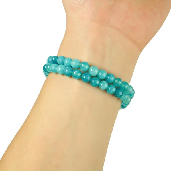 画像5: 【天然石】ブレスレット用 ビーズ 天河石 アマゾナイト 6mm 約60粒 パワーストーン 幸運 希望 癒し 手芸 ハンドメイド アクセサリー NS-073 (5)