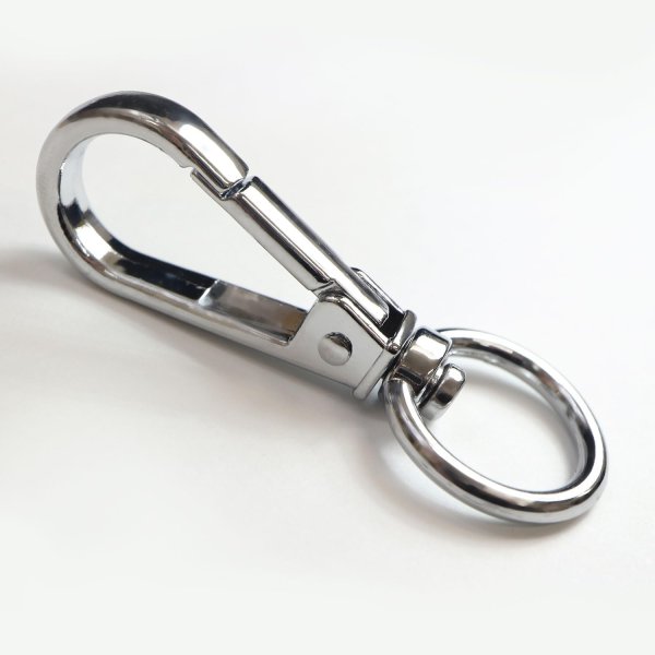 画像5: ナスカン 金属 回転フック 押し込み式【シルバー】銀 ストラップ アクセサリー 手芸 回転式 キーホルダー パーツ 金具 ハンドメイド 10個入り【全長50mm】きらきらぷんぷん丸 NSKR-007 (5)