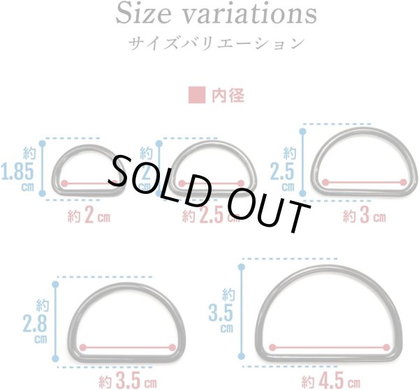 画像3: Dカン 金属【ブラック】黒 ストラップ キーホルダー パーツ 金具 ハンドメイド ナスカン 5個入り【内径2cm】きらきらぷんぷん丸 NSKR-013 (3)