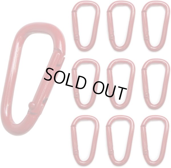 画像1: 【訳有り】カラビナ ミニ【レッド】赤 10個入り 超軽量 キーリング 鍵 キーホルダー ストラップ きらきらぷんぷん丸 NSKR-024 (1)