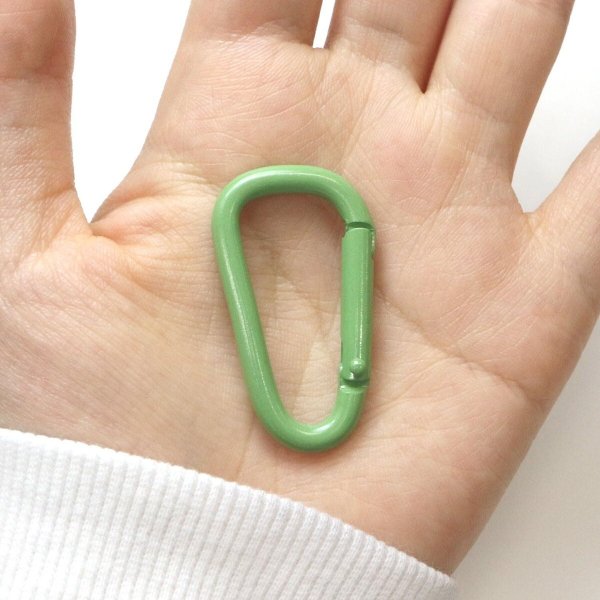 画像5: 【訳有り】カラビナ ミニ【ライトグリーン】緑 10個入り 超軽量 キーリング 鍵 キーホルダー ストラップ きらきらぷんぷん丸 NSKR-026 (5)