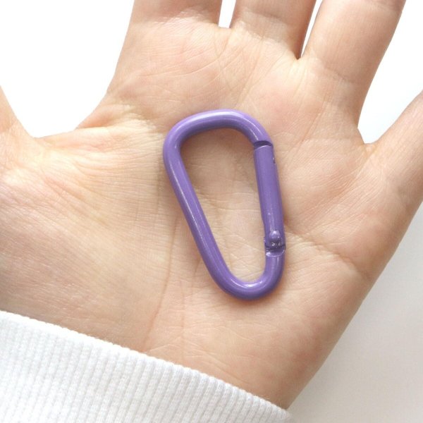 画像5: 【訳有り】カラビナ ミニ【パープル】紫 10個入り 超軽量 キーリング 鍵 キーホルダー ストラップ きらきらぷんぷん丸 NSKR-027 (5)