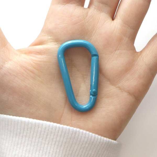 画像5: 【訳有り】カラビナ ミニ【ターコイズブルー】水色 10個入り 超軽量 キーリング 鍵 キーホルダー ストラップ きらきらぷんぷん丸 NSKR-028 (5)