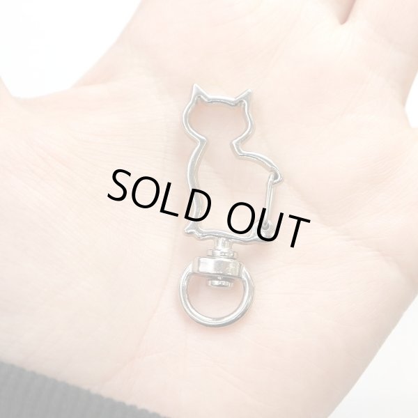 画像6: 猫 ナスカン【シルバー】銀 ねこ 動物 アニマル 金属 ストラップ キーホルダー パーツ 金具 ハンドメイド 10個入り【全長41mm】きらきらぷんぷん丸 NSKR-031 (6)