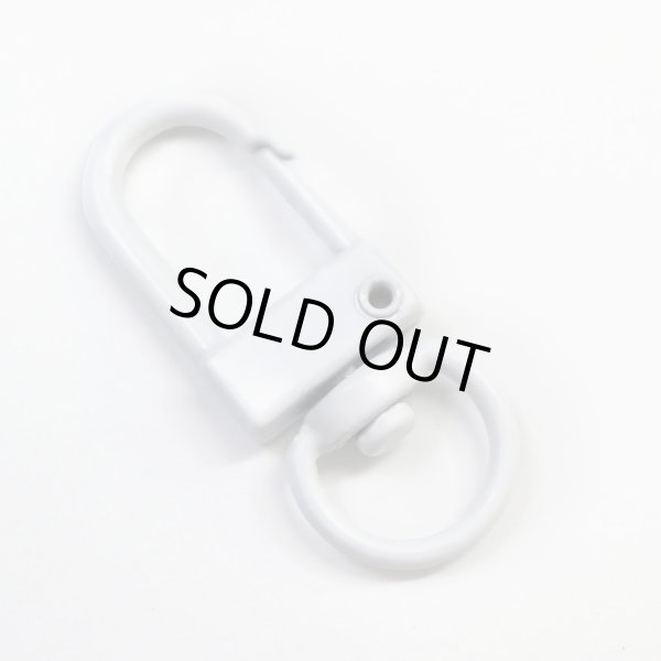 画像5: ナスカン 薄型 回転カン付き 内径約8mm 【ホワイト】 白 ワンタッチ 10個入り 金属 キーホルダー パーツ 金具 ハンドメイド きらきらぷんぷん丸 NSKR-044 (5)