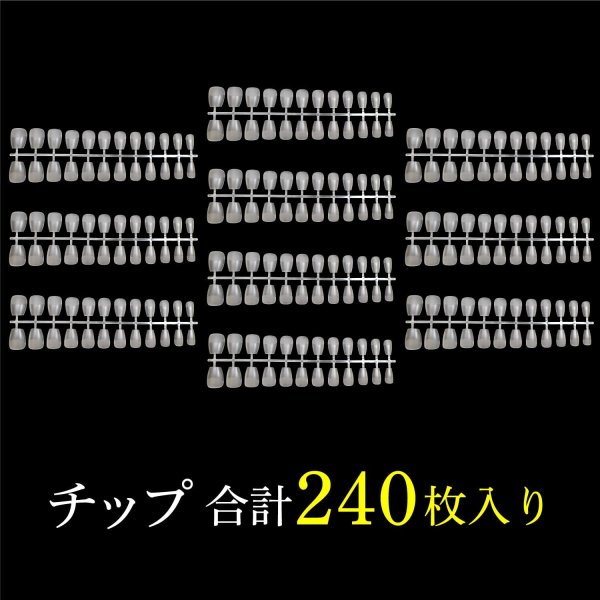 画像4: ネイルチップ ショートバレリーナ 240枚 12サイズ 付け爪 ショート 長さだし クリア 透明 セルフネイル ジェルネイル きらきらぷんぷん丸 NTIP-003 (4)