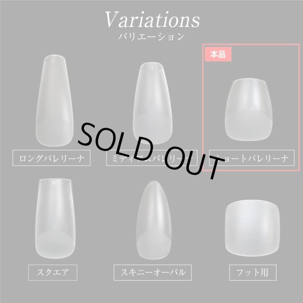 画像6: ネイルチップ ショートバレリーナ 240枚 12サイズ 付け爪 ショート 長さだし クリア 透明 セルフネイル ジェルネイル きらきらぷんぷん丸 NTIP-003 (6)