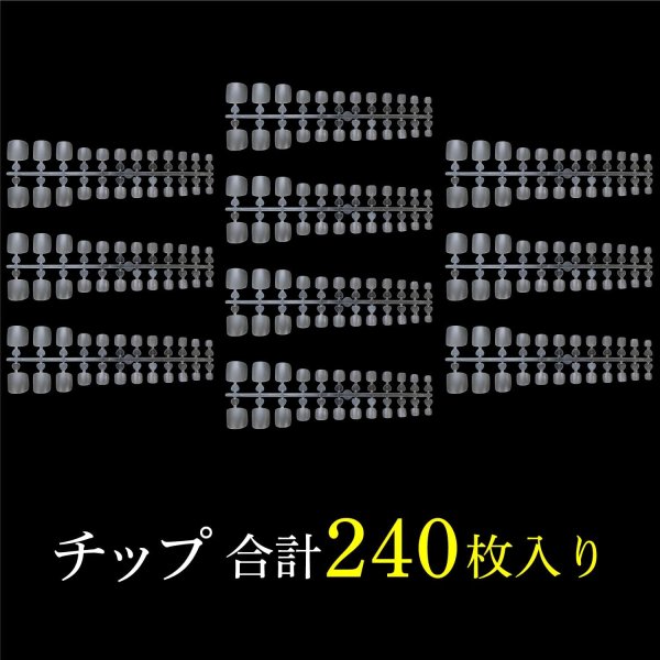 画像4: ネイルチップ フット用 240枚 12サイズ 付け爪 足 長さだし クリア 透明 セルフネイル ジェルネイル サンディング済み きらきらぷんぷん丸 NTIP-006 (4)
