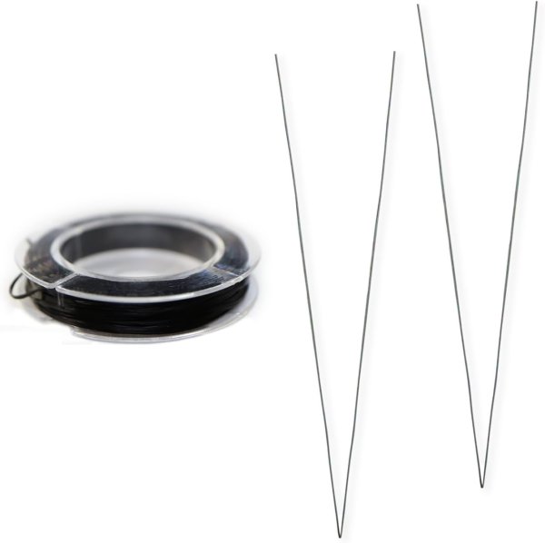画像1: オペロンゴム ブレスレット用 【ブラック】 黒 約1mm 全長約10m ゴム通し ワイヤー付き 天然石 パワーストーン ビーズ 作成 修理 交換 ポリウレタンゴム テグス 手芸 きらきらぷんぷん丸 OPR-013 (1)