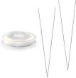 画像1: オペロンゴム ブレスレット用 【ホワイト】 白 約1mm 全長約10m ゴム通し ワイヤー付き 天然石 パワーストーン ビーズ 作成 修理 交換 ポリウレタンゴム テグス 手芸 きらきらぷんぷん丸 OPR-014 (1)