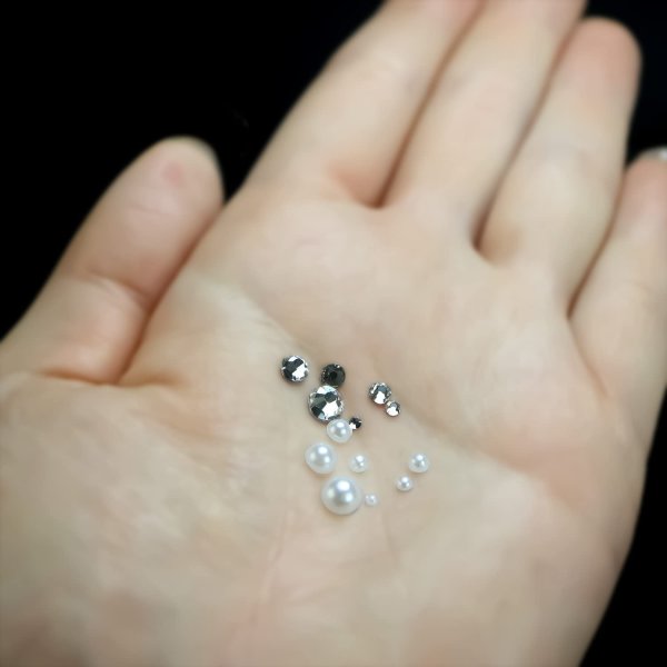 画像6: 【ラインストーン パール】ラインストーン パール クリスタル ネイルパーツ 手芸パーツ 粘着無し 台座有り 2種6サイズ入り きらきらぷんぷん丸 NP-003 1個 (6)