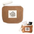 画像1: ポーチ 花柄 ワッフル【ブラウン】茶 ファスナー付 コスメ 化粧品 洗面用具 旅行 出張 小物 収納 持ち運び きらきらぷんぷん丸 PCH-012 (1)