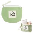 画像1: ポーチ 花柄 ワッフル【グリーン】緑 ファスナー付 コスメ 化粧品 洗面用具 旅行 出張 小物 収納 持ち運び きらきらぷんぷん丸 PCH-014 (1)