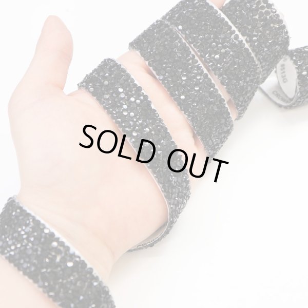 画像7: ランダムラインストーン テープ キラキラ デコレーションシール【黒 ブラック】1巻 幅約20mm×長さ約900mm きらきらぷんぷん丸 R067 (7)