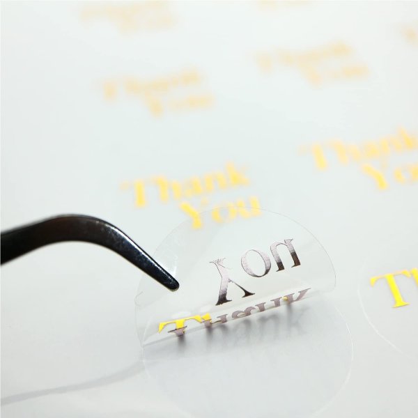 画像6: 【アウトレット】Thank you シール 訳あり シートタイプ ありがとうシール 感謝シール ギフトシール ラッピング 丸 円 透明 ゴールド 箔押し 100枚+予備20枚入りx〔1セット〕 シールサイズ約25×25mm 大容量 きらきらぷんぷん丸 TYF-GOLD (6)