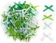 画像1: ミニサテンリボンパーツ 【グリーンセット】 約95個入り 3x2cm 緑 蝶結び 手芸 ハンドメイド パーツ デコレーション きらきらぷんぷん丸 RBN-033 (1)