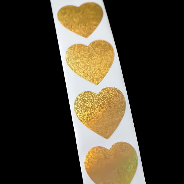 画像4: ハートロールシール 金 ゴールド ハートステッカー ギフトシール ラッピング デコレーション ラメ キラキラ 〔約500s〕入 シールサイズ約25×25mm 大容量 きらきらぷんぷん丸 RLS-006 (4)