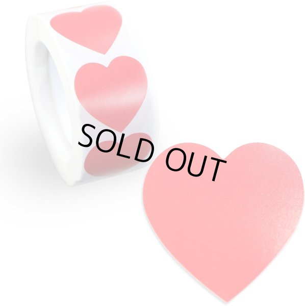 画像1: ロールシール 赤 レッド ハート型 ハートステッカー ギフトシール ラッピング デコレーション 〔約500s〕入 シールサイズ25×25mm 大容量 きらきらぷんぷん丸 RLS-015 (1)