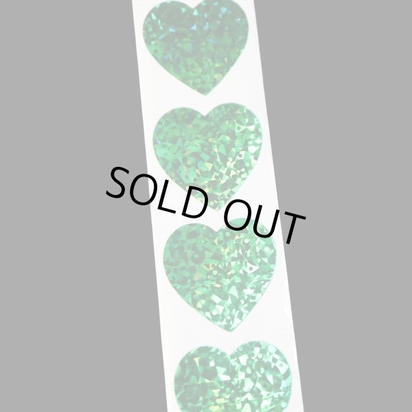 画像4: ホログラムロールシール 緑 グリーン ハート型 ハートステッカー キラキラ デコレーション ギフトシール ラッピング ごほうびシール 〔約500s〕入 シールサイズ25×25mm 大容量 きらきらぷんぷん丸 RLS-021 (4)