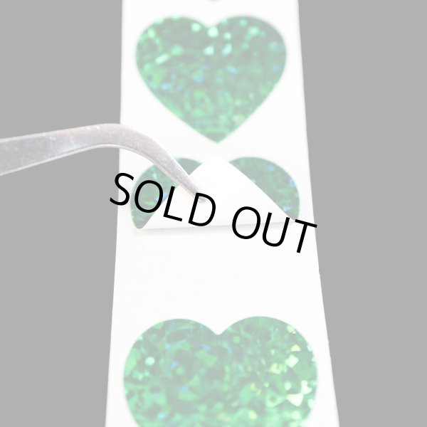 画像5: ホログラムロールシール 緑 グリーン ハート型 ハートステッカー キラキラ デコレーション ギフトシール ラッピング ごほうびシール 〔約500s〕入 シールサイズ25×25mm 大容量 きらきらぷんぷん丸 RLS-021 (5)