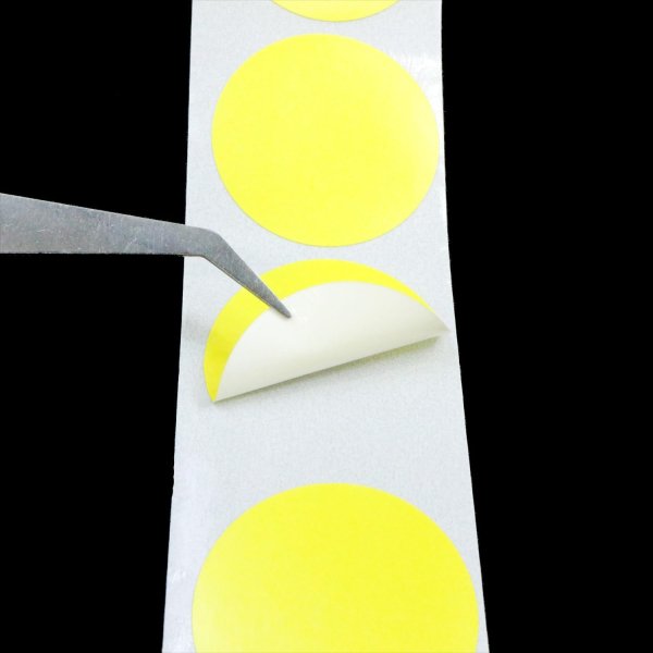 画像5: 丸シール ラベルシール ロールシール 黄色 イエロー ステッカー ギフトシール ラッピング デコレーション 約500s入り シールサイズ25×25mm カラーラベル ポイントシール 円形 無地 大容量 きらきらぷんぷん丸 RLS-026 (5)