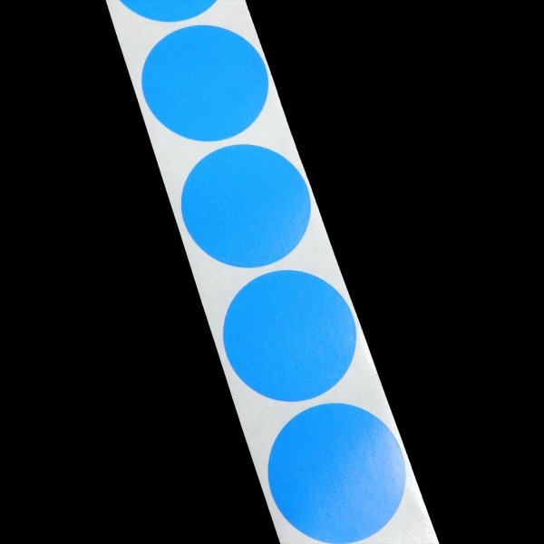 画像4: 丸シール ラベルシール ロールシール 青 ブルー ステッカー ギフトシール ラッピング デコレーション 約500枚入り シールサイズ25×25mm カラーラベル ポイントシール 円形 無地 大容量 きらきらぷんぷん丸 RLS-027 (4)