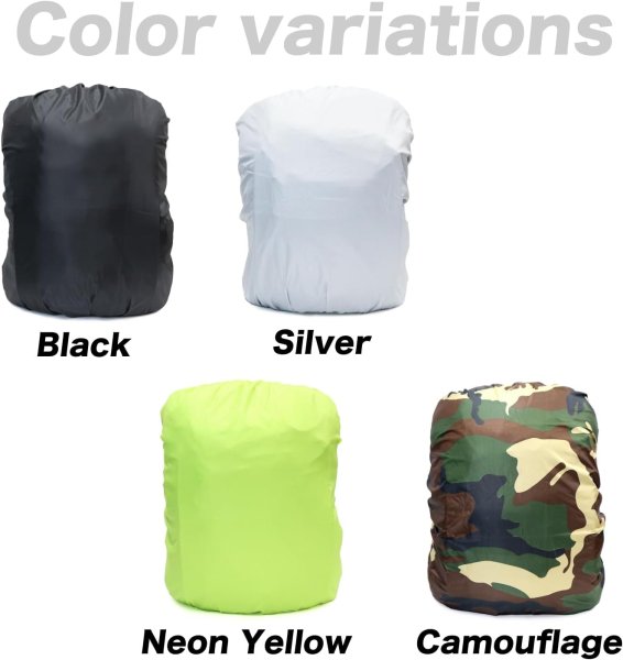 画像7: リュックカバー 35L ネオンイエロー 蛍光 防水 撥水 防塵 雨よけ ザックカバー 軽量 レインカバー コンパクト アウトドア 登山 通勤 通学 きらきらぷんぷん丸 RNCR-007 (7)