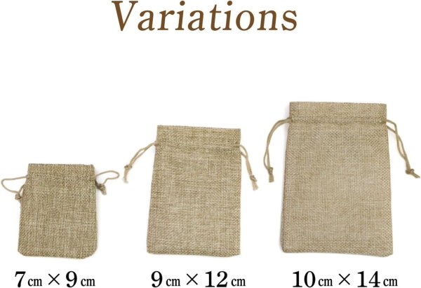 画像5: 麻袋風 巾着袋【9×12cm】中 巾着ポーチ ギフトバッグ アクセサリー袋 ポーチ ラッピング 巾着 小物入れ【5枚入り】〔1セット〕きらきらぷんぷん丸 RPBG-002 (5)