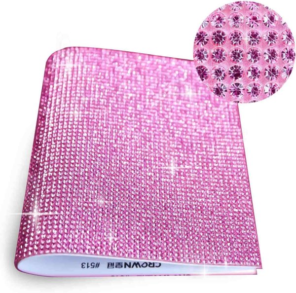 画像4: ラインストーンシール 粘着あり デコレーション スマホ シート ステッカー 大きめスマホサイズ【ライトローズ】1シート 120x200mm きらきらぷんぷん丸 S020 (4)