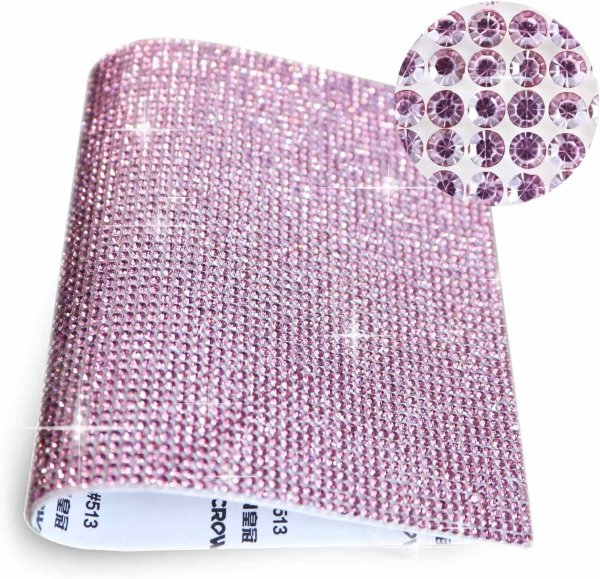 画像4: ラインストーンシール 粘着あり デコレーション スマホ シート ステッカー 大きめスマホサイズ【ライトアメジスト】1シート 120x200mm きらきらぷんぷん丸 S022 (4)