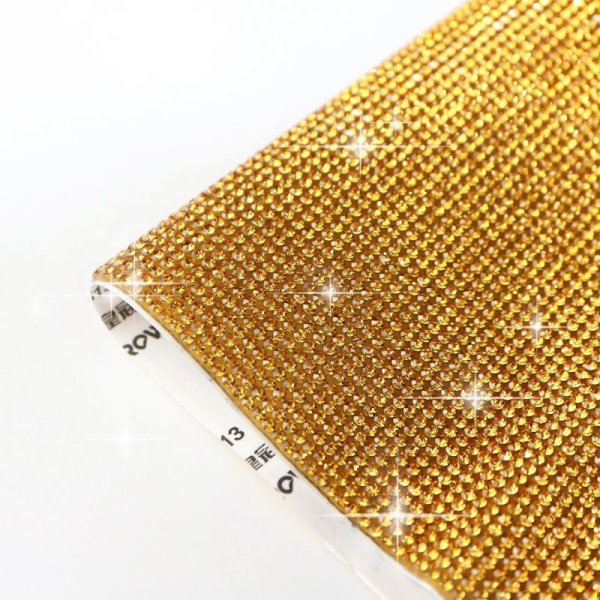 画像6: ラインストーンシール 粘着あり デコレーション スマホ シート ステッカー A4大きめサイズ 【ゴールドイエロー】1シート 240x400mm きらきらぷんぷん丸 S032 (6)