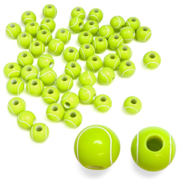 画像1: スポーツボールビーズ 【テニスボール】11mm 50個入り 手芸用品 ハンドメイド 材料 アクセサリー パーツ ブレスレット きらきらぷんぷん丸 SBB-001 (1)