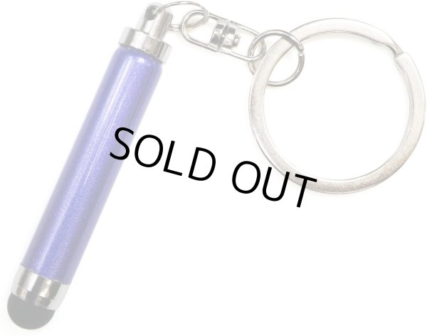 画像1: ミニ タッチペン スマホ キーホルダー付き 【ブルー】青 伸縮 シリコン キーリング タブレット スマホゲーム きらきらぷんぷん丸 SCP-008 (1)