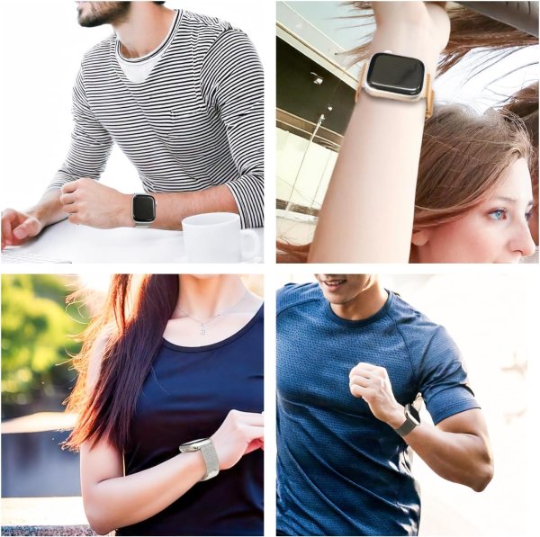 画像5: コンパチブル アップルウォッチ用バンド 41mm 40mm 38mm AppleWatch用 (Series 9/8/7/SE/6/5/4/3/2/1に対応) ピンクゴールド 金属 マグネット メッシュ SCP-050 (5)